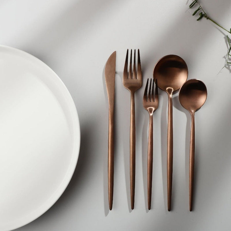 PureForma – Minimalist Cutlery Set of Stainless Steel with Matte Finished Design