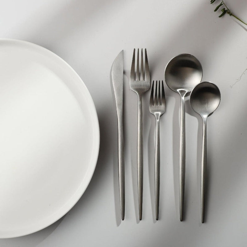 PureForma – Minimalist Cutlery Set of Stainless Steel with Matte Finished Design