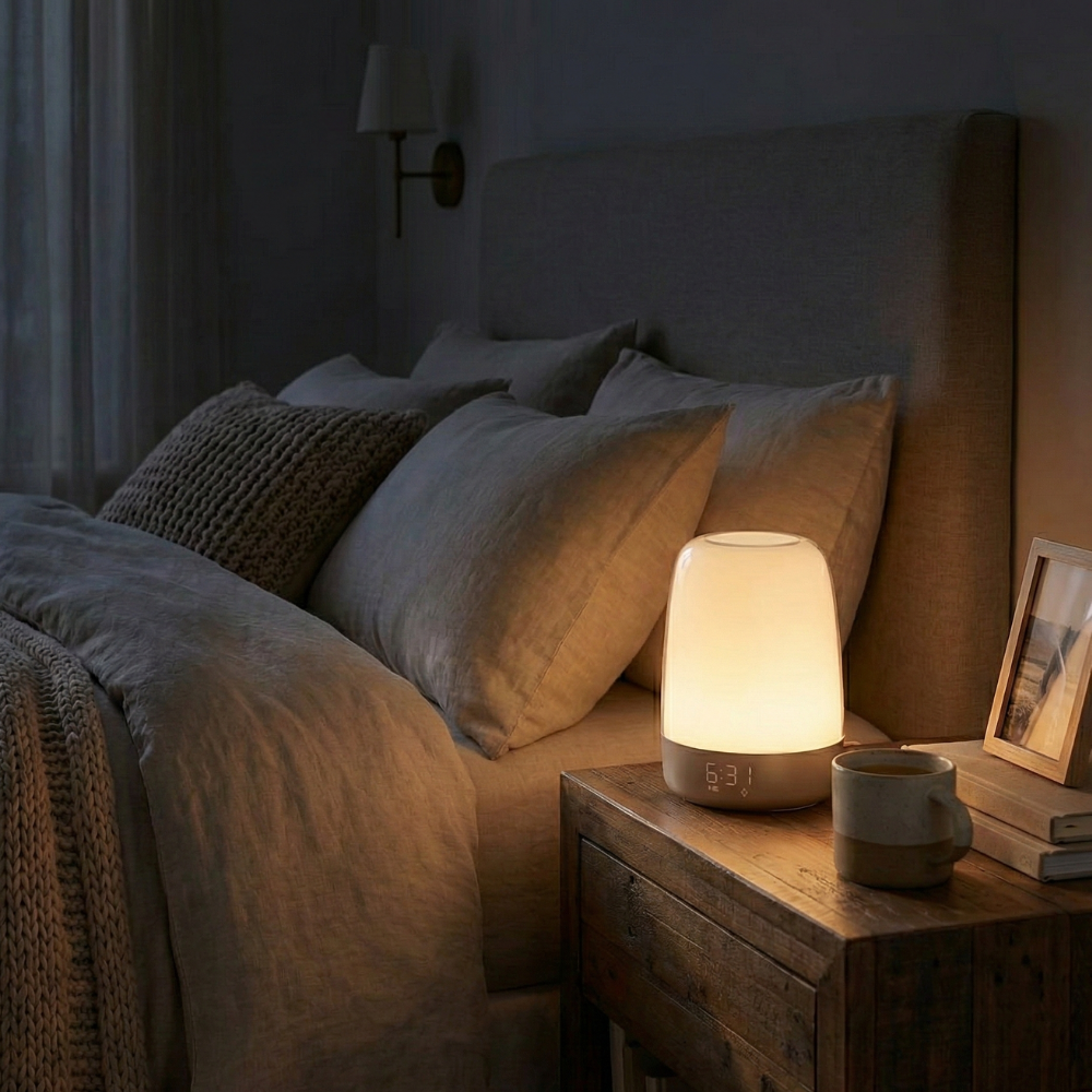 Wake-Up Light Alarm Clock with Sunrise Simulation and Dimmable Light