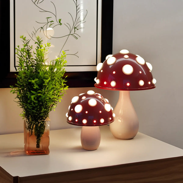 LumiFungi – Luxury LED Table Lamp with Atmospheric Mushroom Shape and Dimmable Light