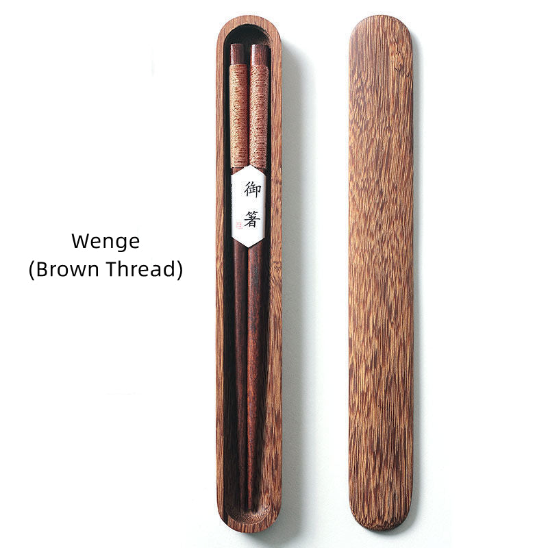 MasuCraft – Black Walnut Wooden Chopsticks with Decorative Wire in Luxury Wooden Gift Box