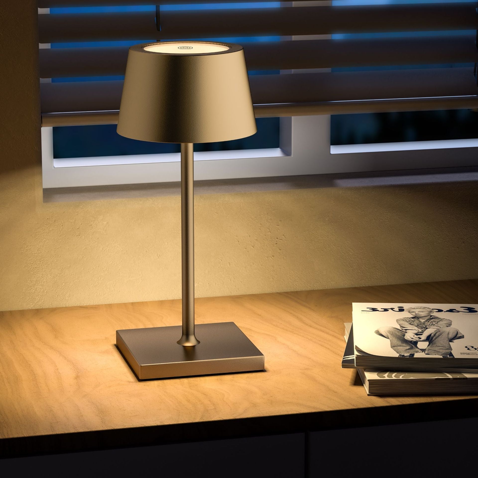 LumaGlow – Wireless Mini Table Lamp with Rechargeable Battery and Dimming Function