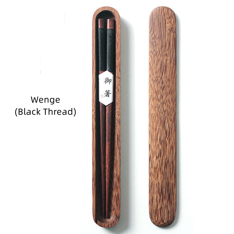 MasuCraft – Black Walnut Wooden Chopsticks with Decorative Wire in Luxury Wooden Gift Box