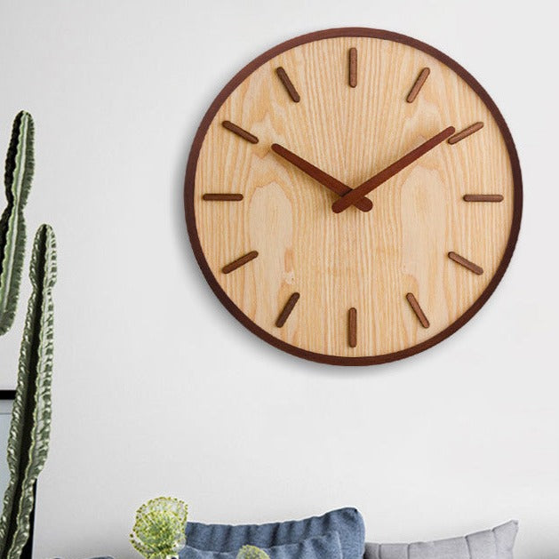 LuxeChronos – Walnut Wall Clock with Minimalist Perfection