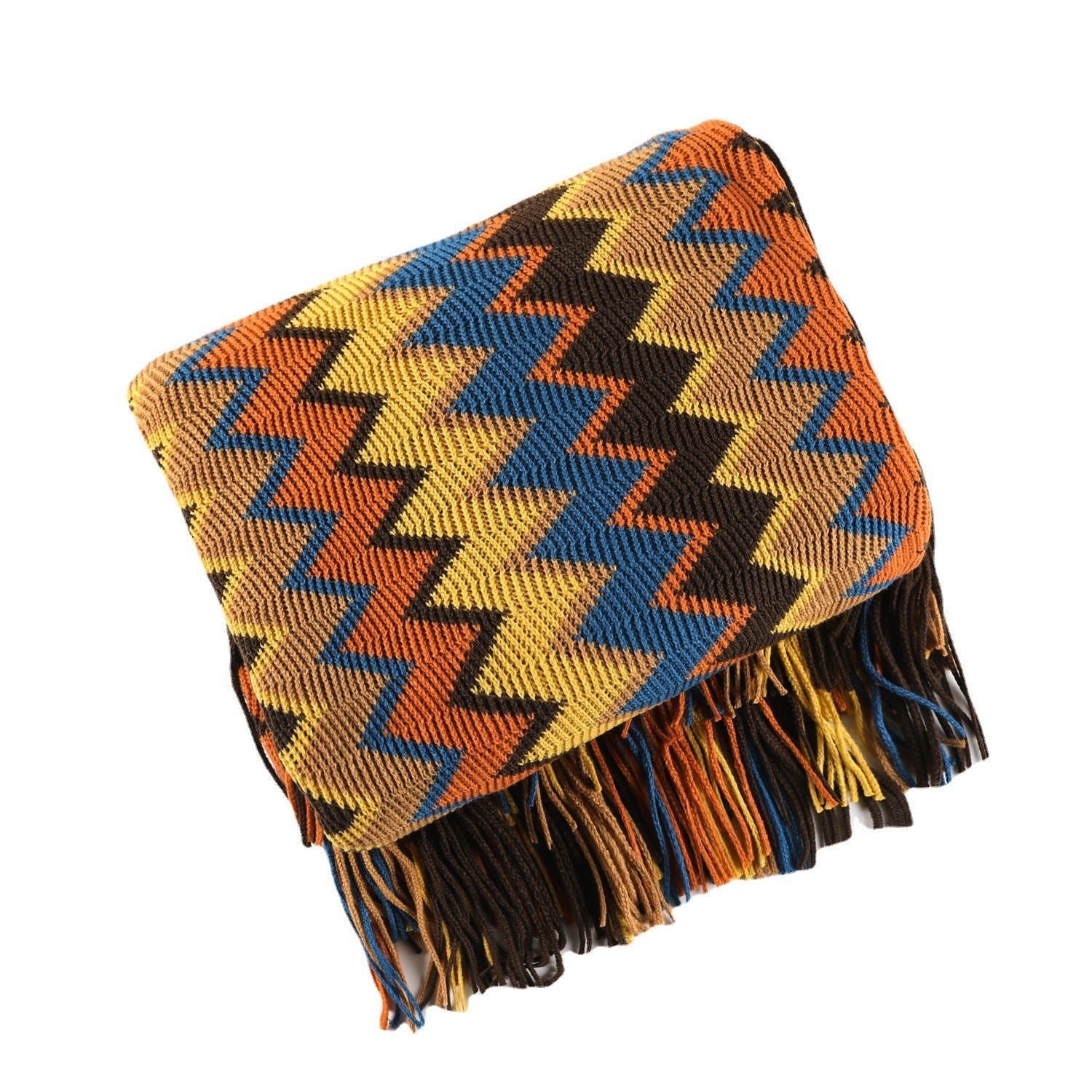 BohoWeave Luxe Chevron Plaid – Warmth & Style for a Cozy Interior