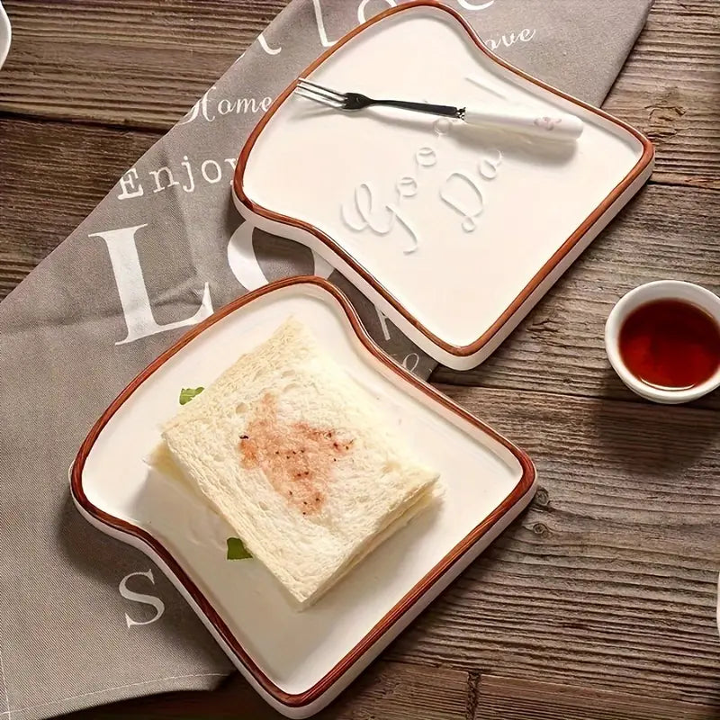 CeramiQ Toast Luxe Ceramic Plate – Playful Elegant for a Stylish Table Setting