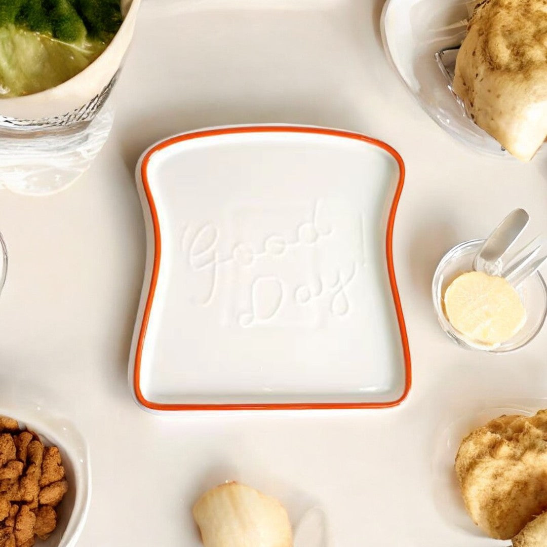 CeramiQ Toast Luxe Ceramic Plate – Playful Elegant for a Stylish Table Setting