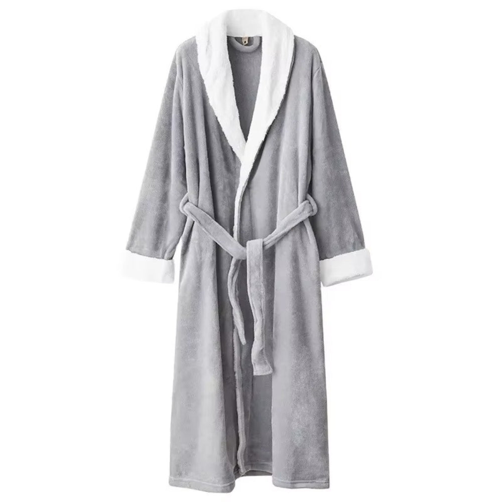 VeluSoft – Elegant Fleece Bathrobe with Luxury Contrast Finish for Relaxing Moments