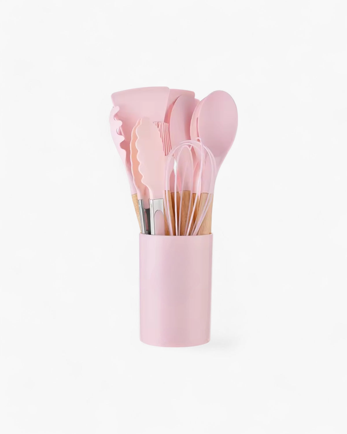 Naturéa – Eco-friendly Silicone Kitchen Set with Bamboo Handles (12-piece)