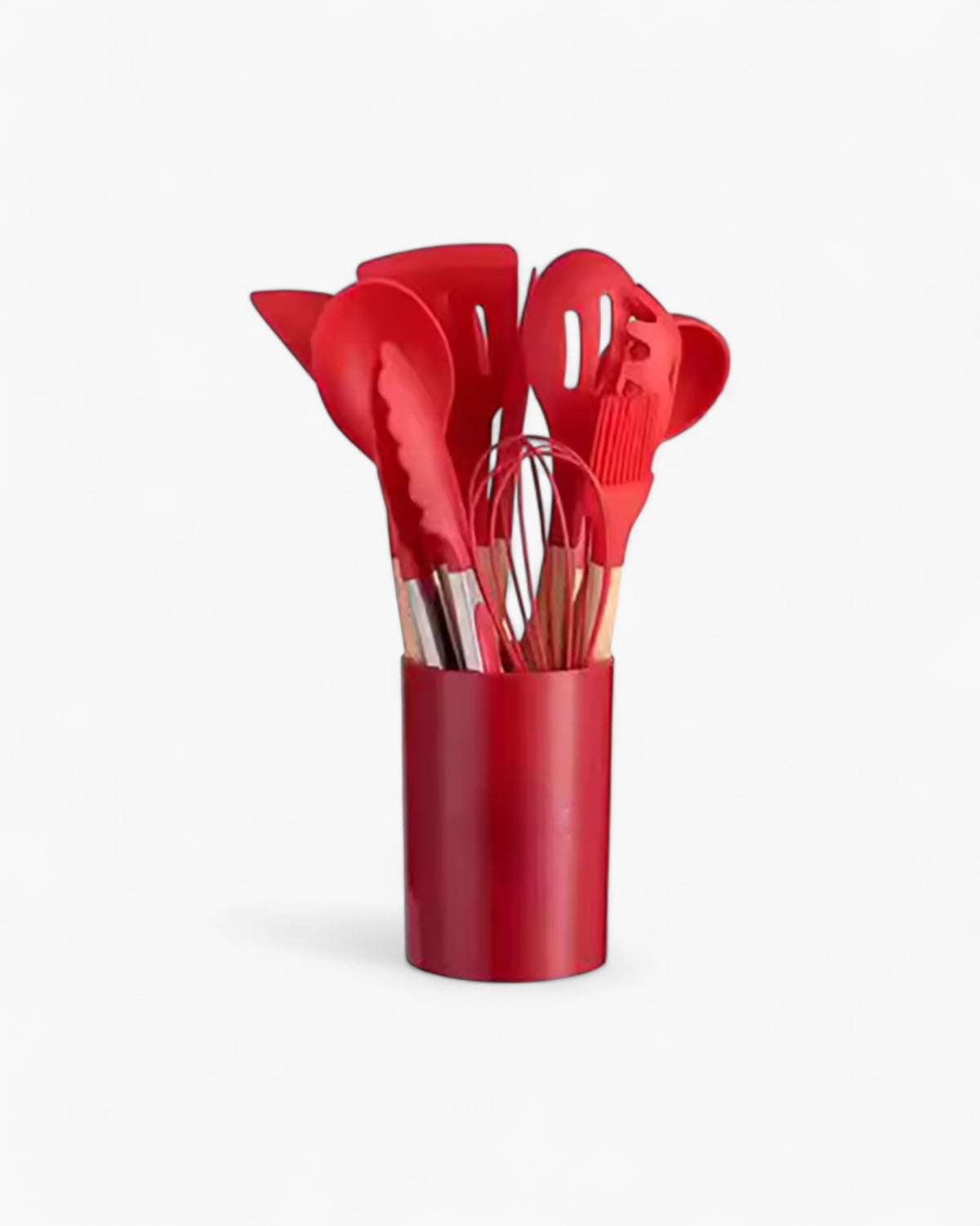 Naturéa – Eco-friendly Silicone Kitchen Set with Bamboo Handles (12-piece)