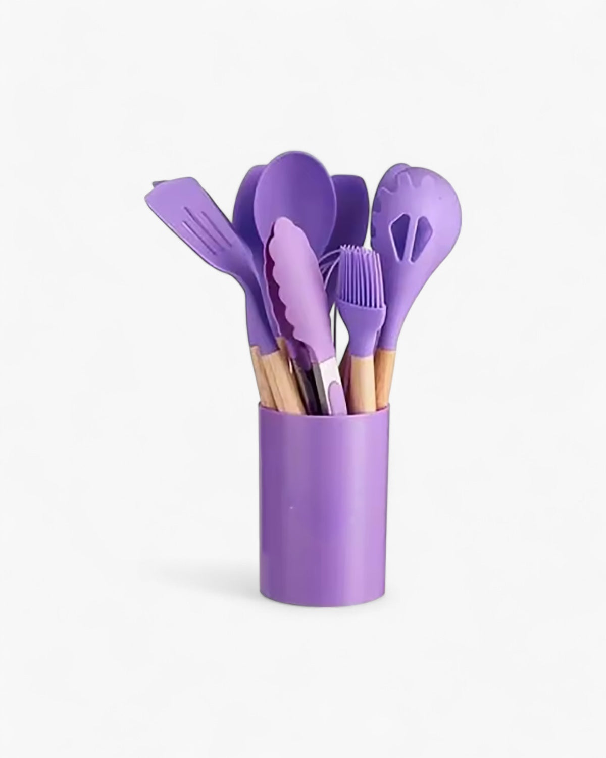 Naturéa – Eco-friendly Silicone Kitchen Set with Bamboo Handles (12-piece)