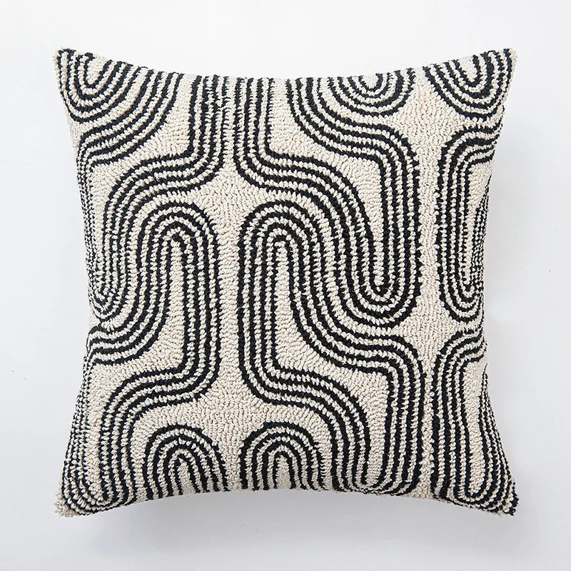 FormaLuxe – Modern Geometric Tufted Cushion Cover with Tactile Elegance