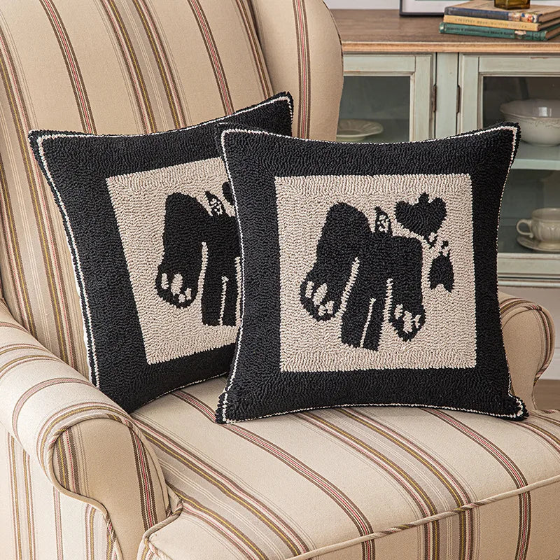 FormaLuxe – Modern Geometric Tufted Cushion Cover with Tactile Elegance