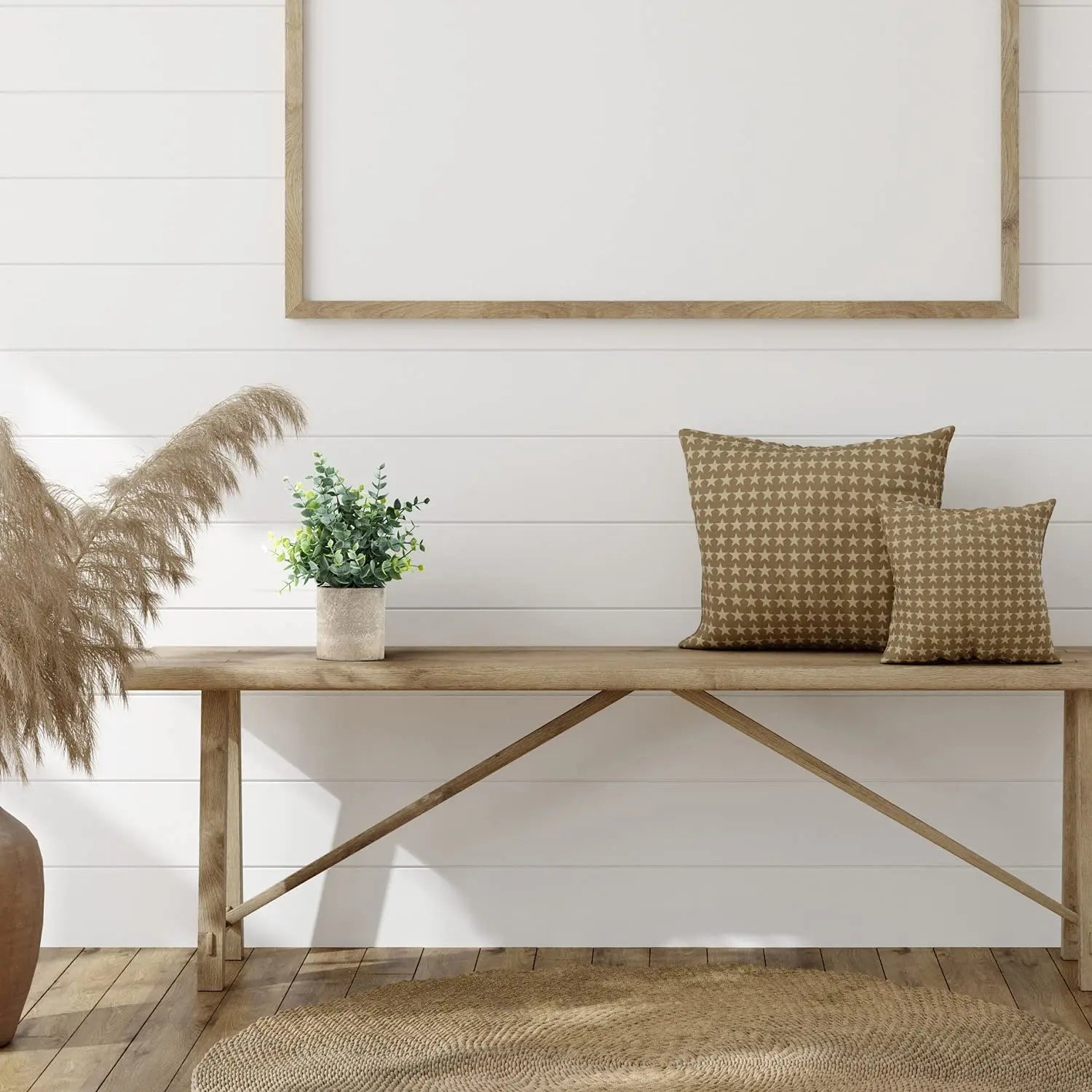 VerdeVibe – Modern Set of 2 Artificial Plants in Stylish Stone Effect Pots for a Timeless Atmosphere