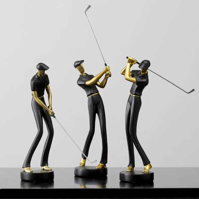 Gilded Motion – Figurines with Dynamic Golf Swing
