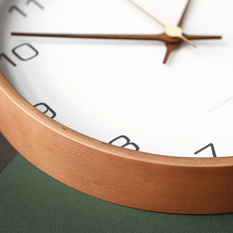 TimberGlow – Luxury Wall Clock made of Wood and Glass with Minimalist Design for a Timeless Look