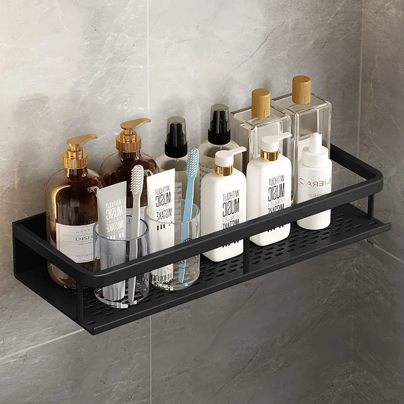 AquaForma – Black Shower Shelf with Modern & Space-Saving Design