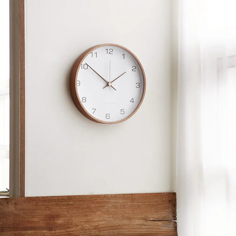 TimberGlow – Luxury Wall Clock made of Wood and Glass with Minimalist Design for a Timeless Look
