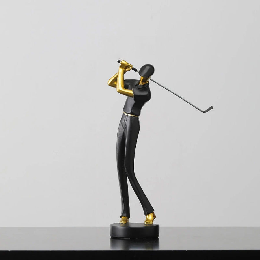 Gilded Motion – Figurines with Dynamic Golf Swing