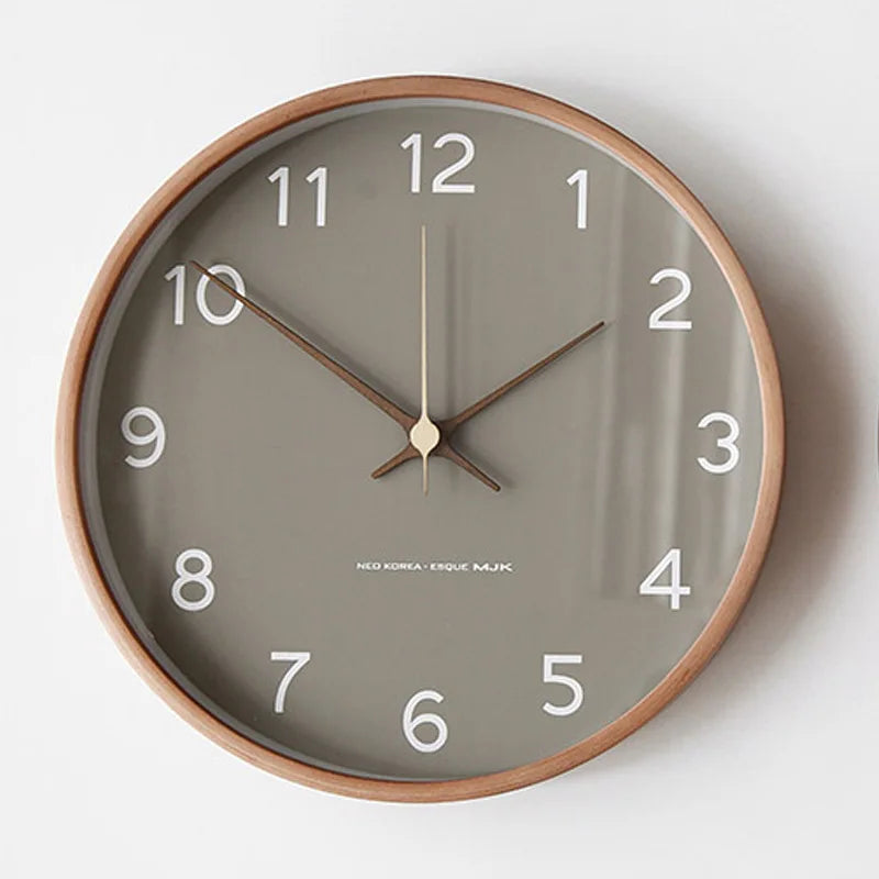 TimberGlow – Luxury Wall Clock made of Wood and Glass with Minimalist Design for a Timeless Look