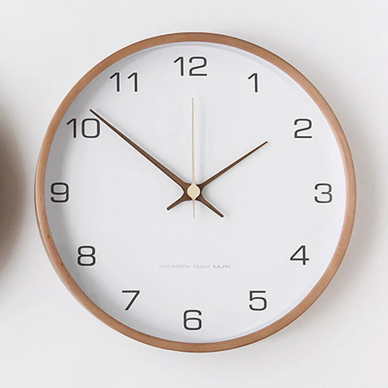 TimberGlow – Luxury Wall Clock made of Wood and Glass with Minimalist Design for a Timeless Look