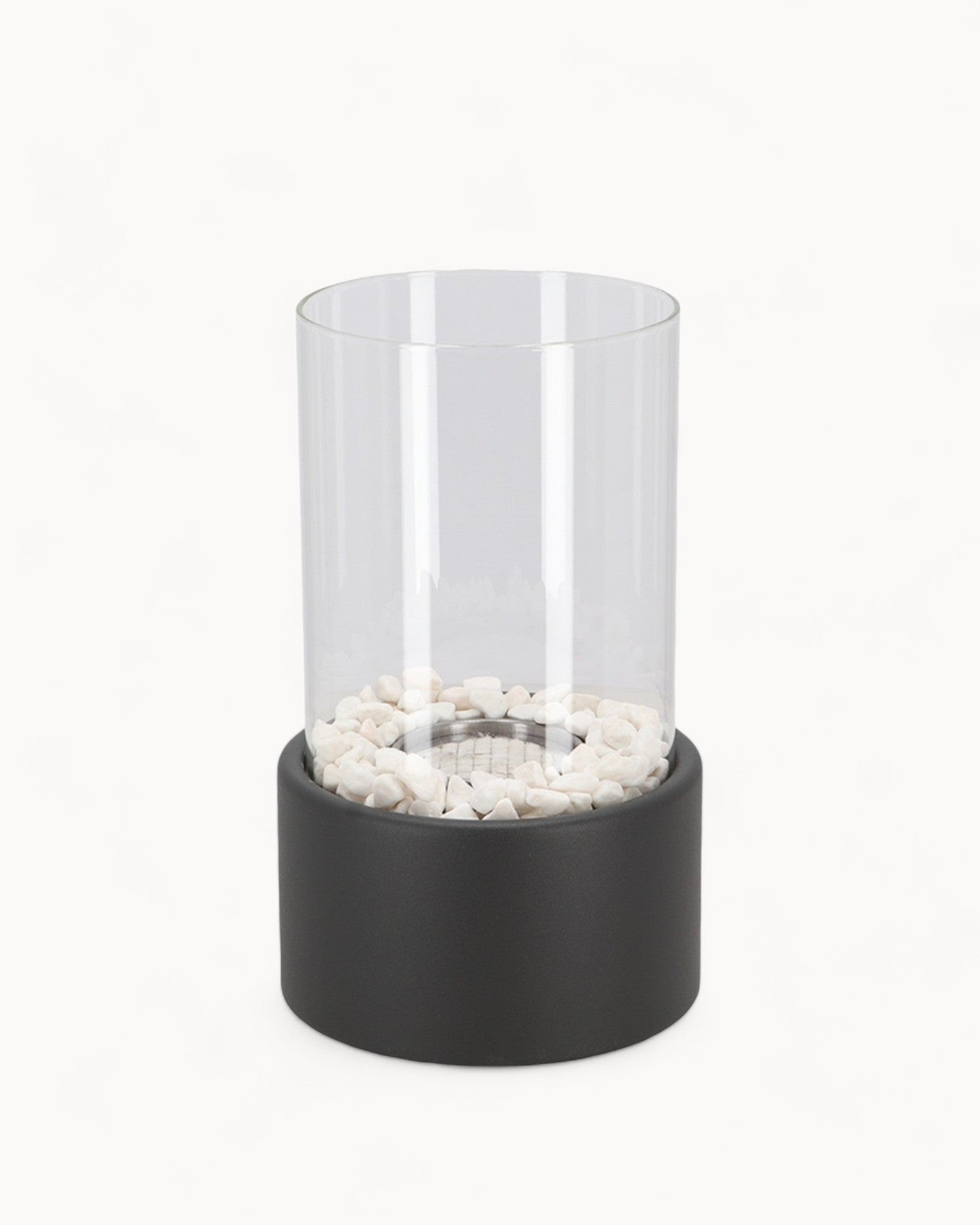 EternalGlow – Elegant Oil Lamp of Metal and Glass with Open Flame