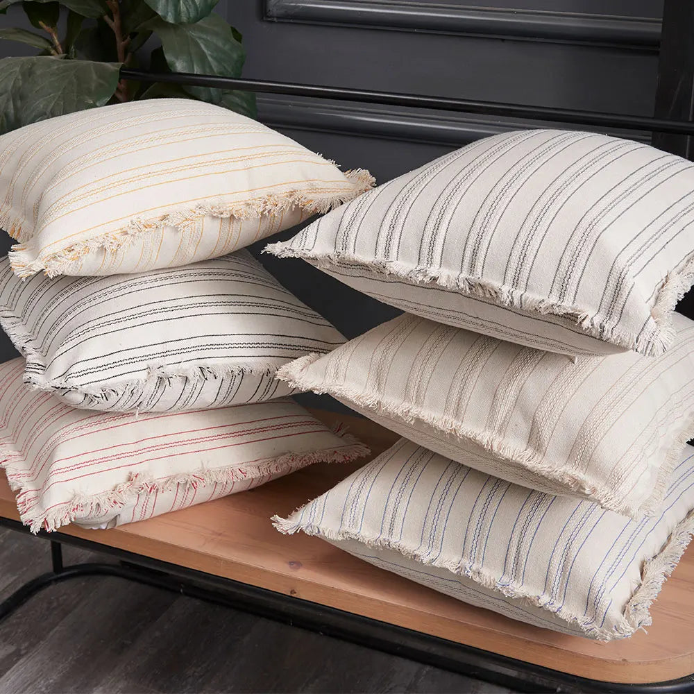 ScandiLuxe – Elegant Jacquard Cushion Cover with Fine Fringe Details