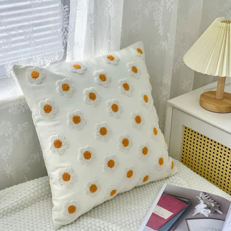 Soléa – Jacquard Kussenhoes met Verfijnd Zonnebloemmotief