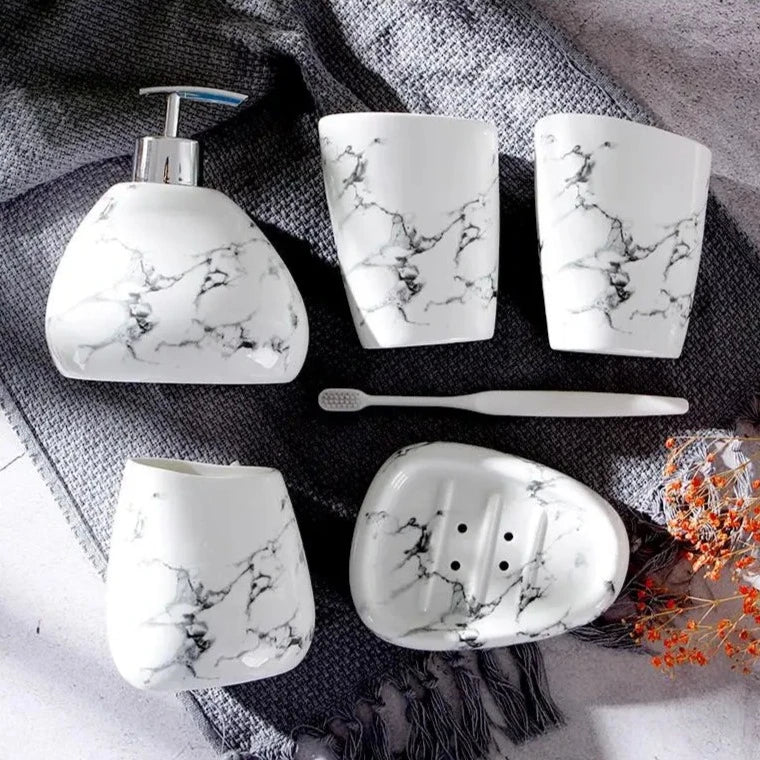 MarbleLuxe – Elegant Bathroom Set with Timeless Class