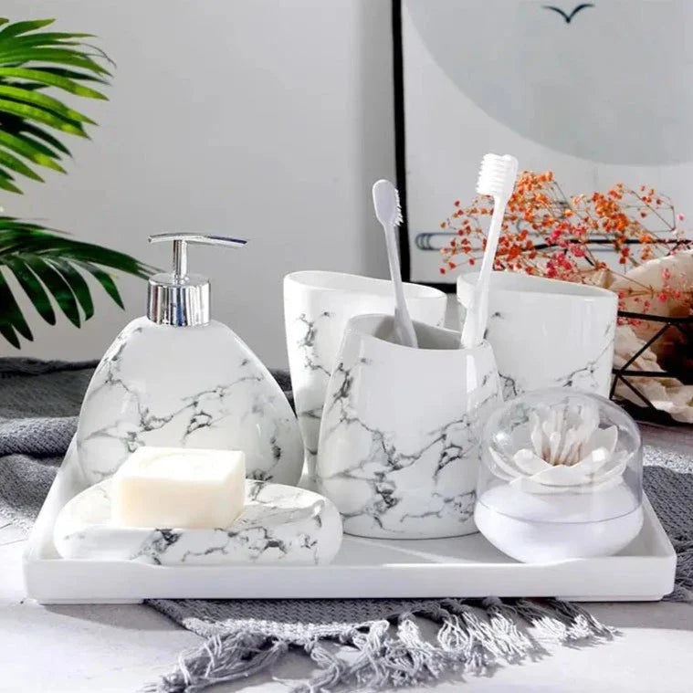 MarbleLuxe – Elegant Bathroom Set with Timeless Class