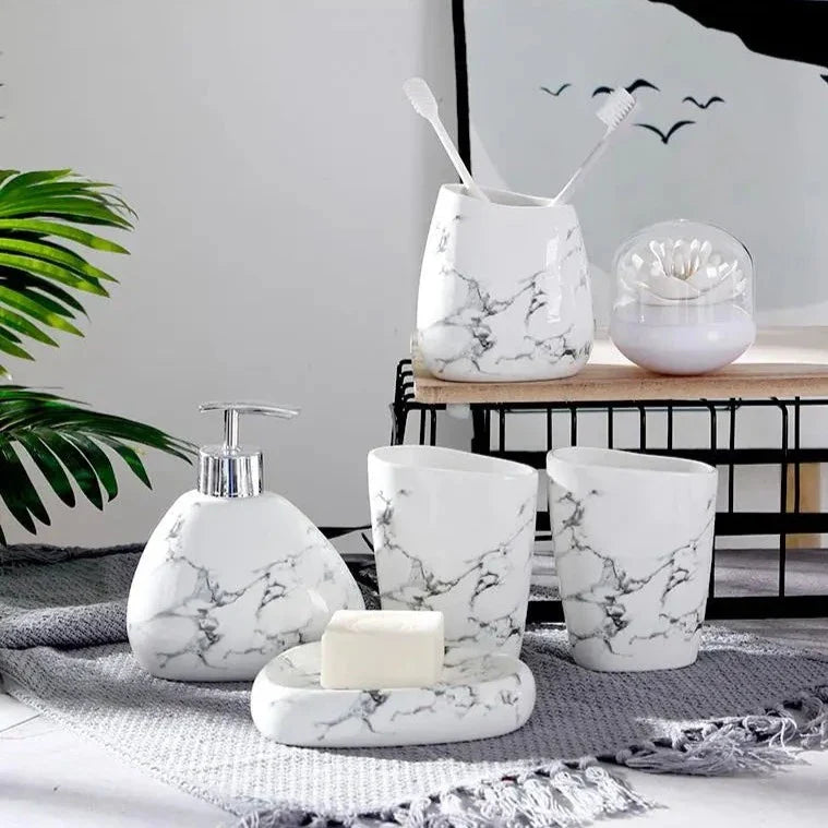 MarbleLuxe – Elegant Bathroom Set with Timeless Class