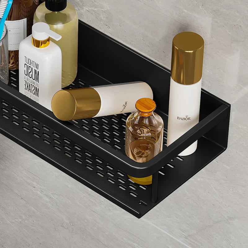 AquaForma – Black Shower Shelf with Modern & Space-Saving Design