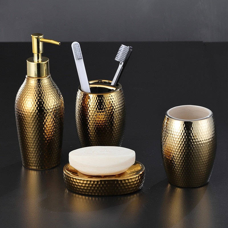 Aurelié Luxe Bathroom Set – Stylish 4-Piece Accessory Set for a Refined Look