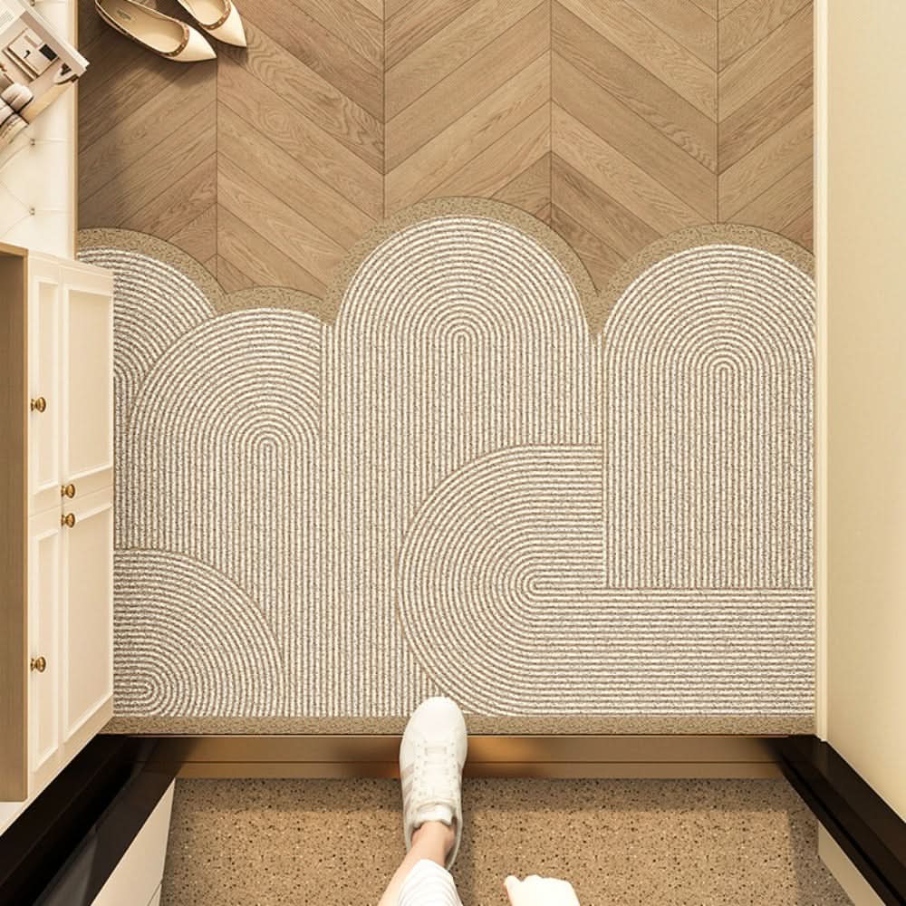 Paillasson antidérapant en PVC lavable avec motif floral pour entrée et hall