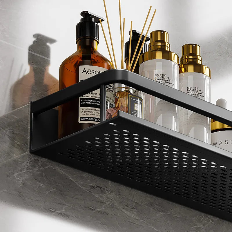 AquaForma – Black Shower Shelf with Modern & Space-Saving Design