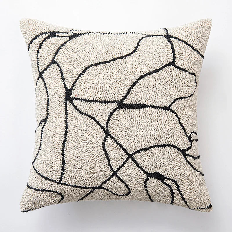 FormaLuxe – Modern Geometric Tufted Cushion Cover with Tactile Elegance