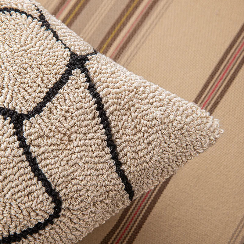 FormaLuxe – Modern Geometric Tufted Cushion Cover with Tactile Elegance