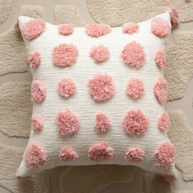 Sienna – Geometrische Tufted Kussenhoes met Borduursels & Luxe Textuur