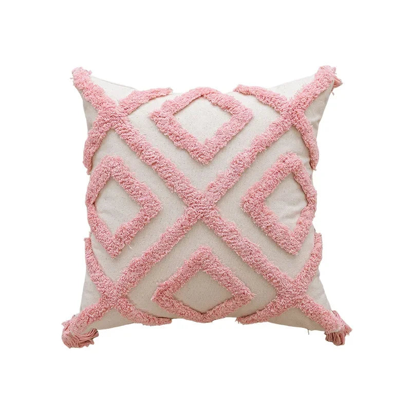 NordicVibes – Luxe Geometrische Tufted Kussenhoes voor Elegante Interieurs