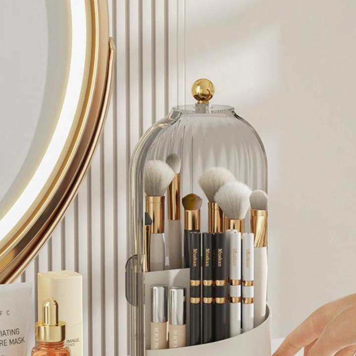 OrganizeLuxe – Luxury Acrylic Cosmetics Organizer with 360° Rotation