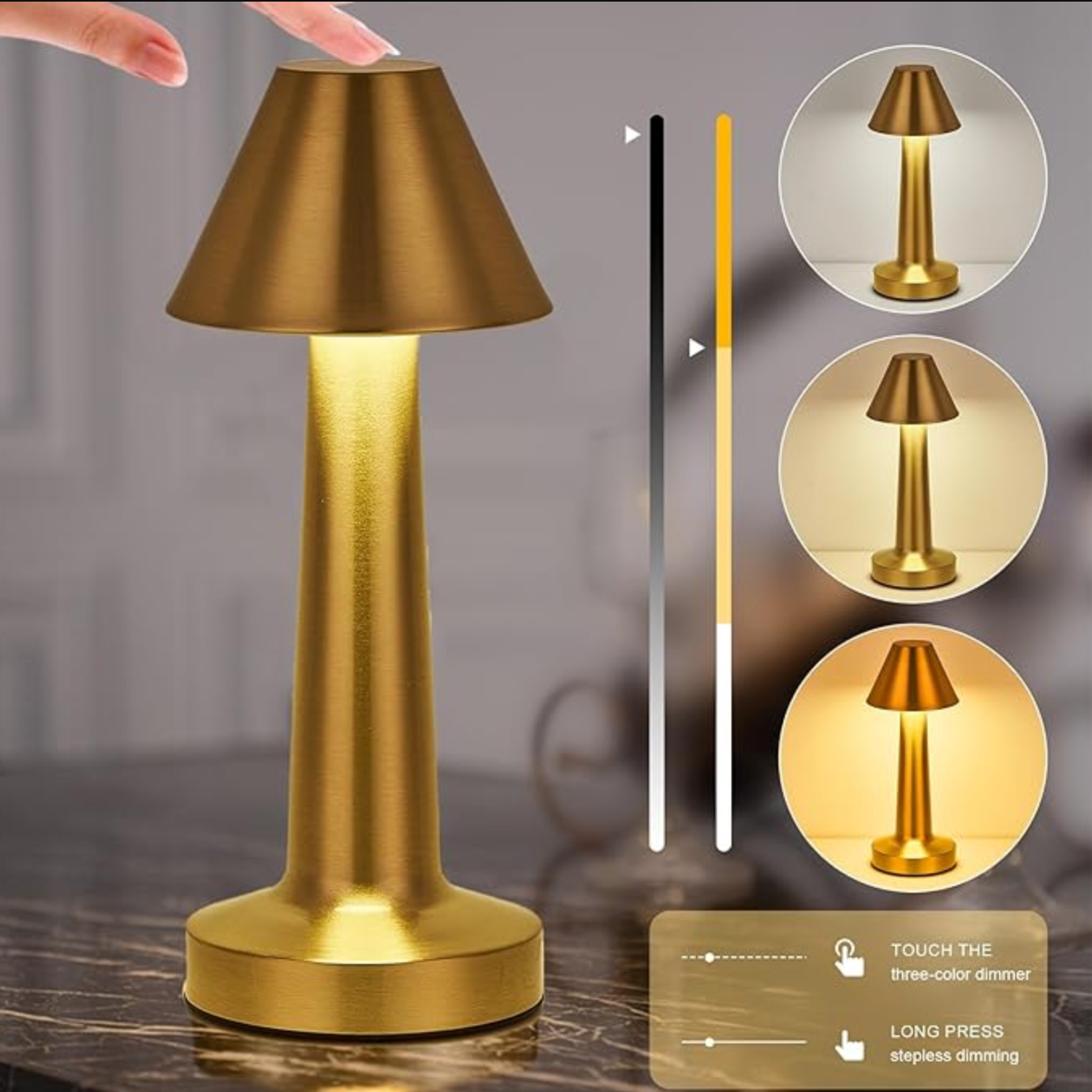 GlowEase – Dimmable LED Table Lamp with Minimalist Design and Touch Control