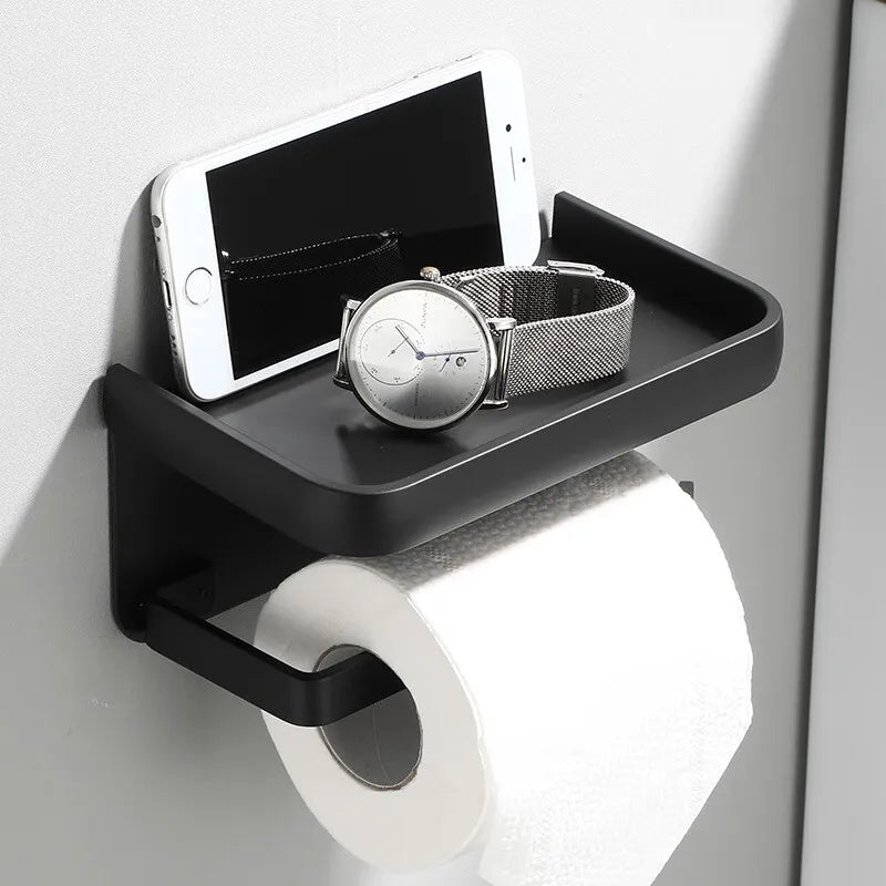 AeroShelf – Modern Toilet Paper Holder with Stylish Storage Shelf