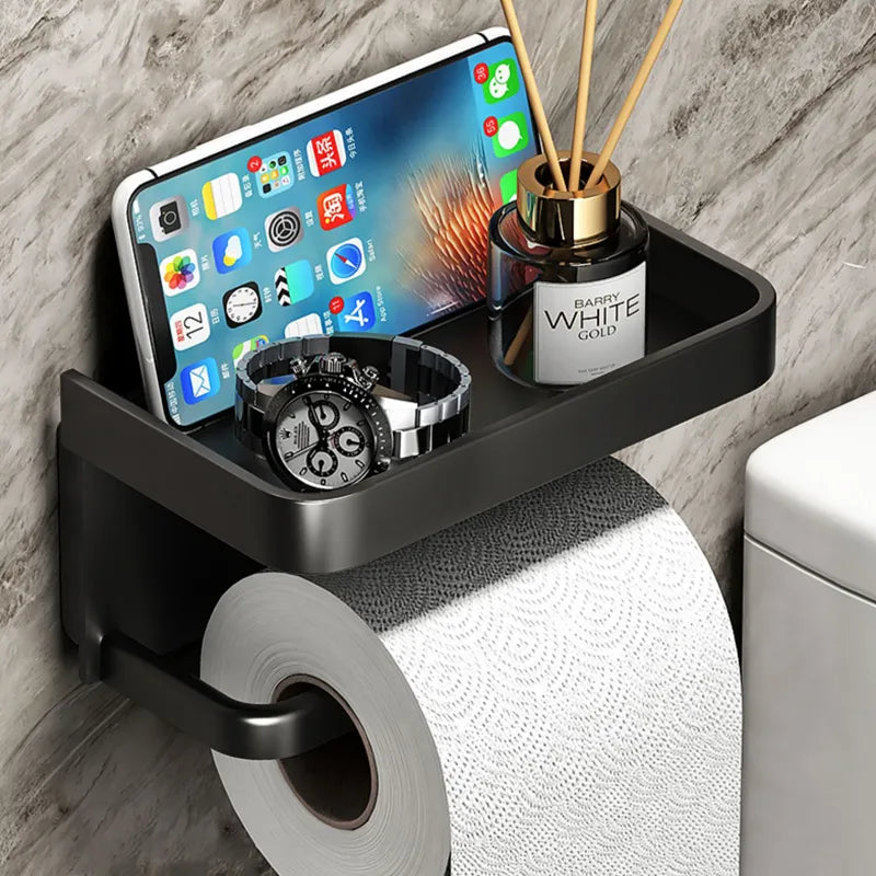 AeroShelf – Modern Toilet Paper Holder with Stylish Storage Shelf