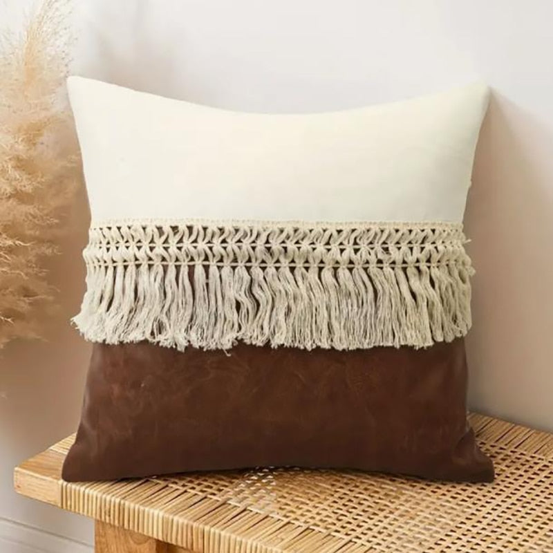 LumiTassel Luxe Pillowcase Set – Boho Elegance for a Stylish Interior