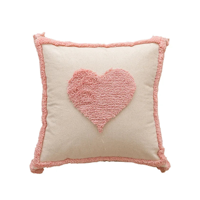 Sienna – Geometrische Tufted Kussenhoes met Borduursels & Luxe Textuur
