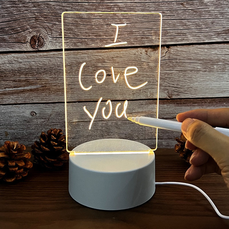GlowLove – Creatieve LED Lamp met Wisselende Kleuren en Berichtenbord