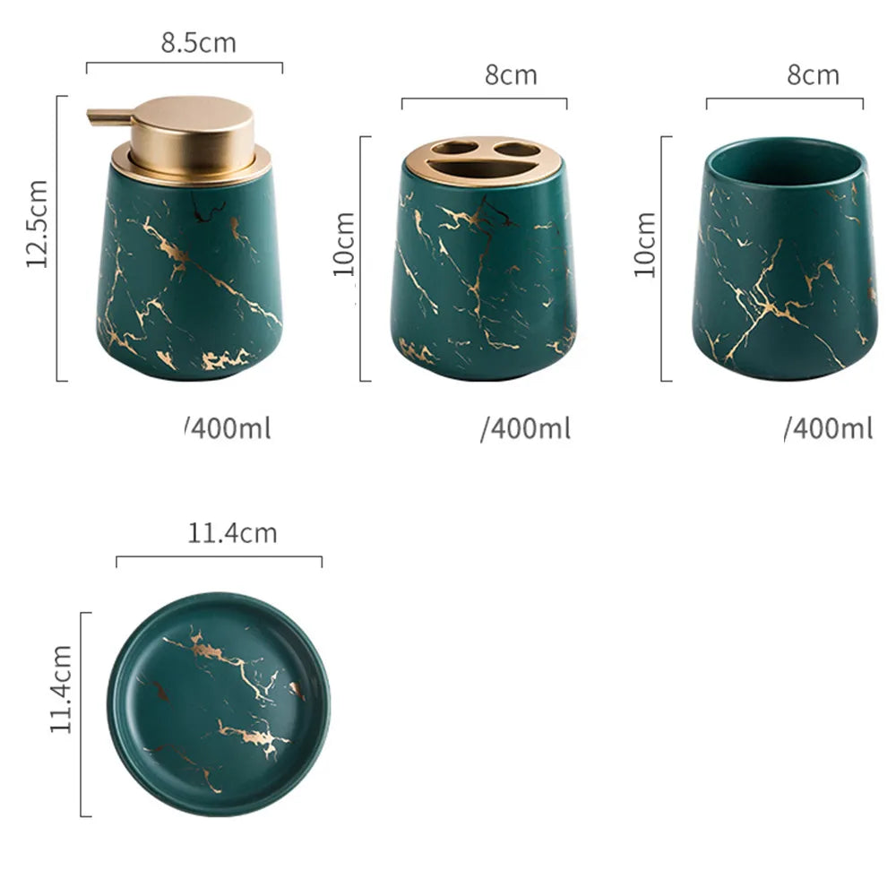 Nordic Essence – Luxury Marble Bathroom Set with Minimalist Elegances