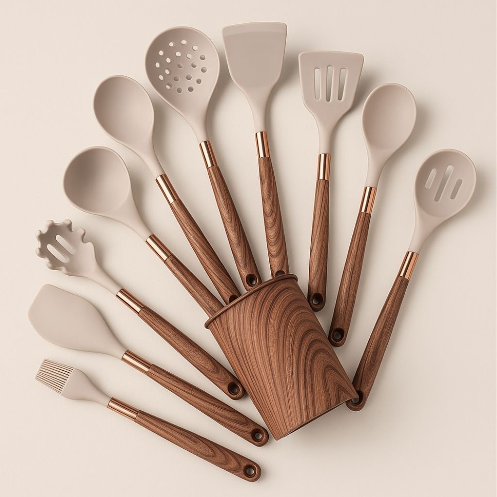 Auréno Luxe Silicone Kitchen Set – 11-piece Set for a Stylish & Functional Kitchen