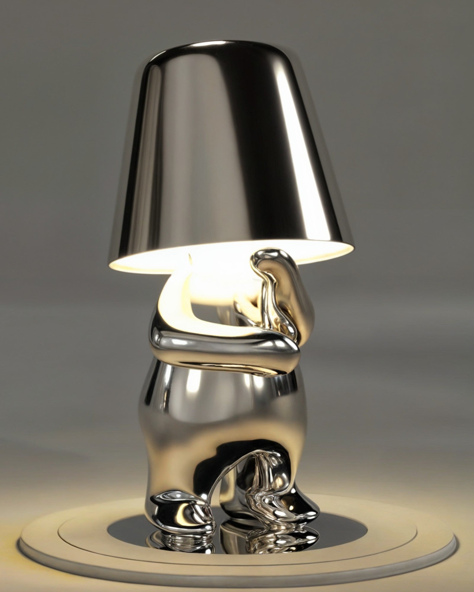 GleamTouch – Gold-colored USB-Rechargeable Table Lamp, Dimmable and Compact