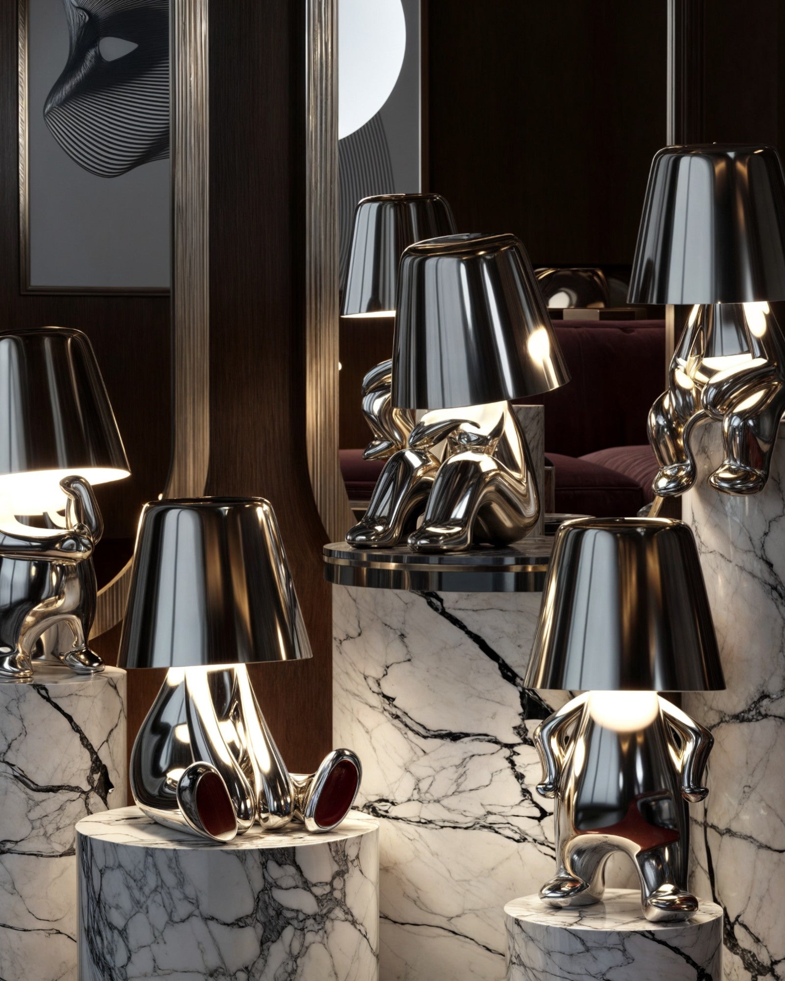 GleamTouch – Gold-colored USB-Rechargeable Table Lamp, Dimmable and Compact